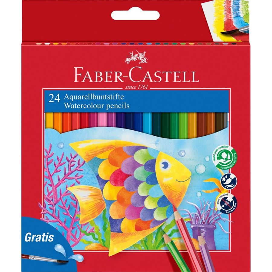 Faber-Castell Classic Colour Watercolour Pencils Cardboard Wallet Of 2