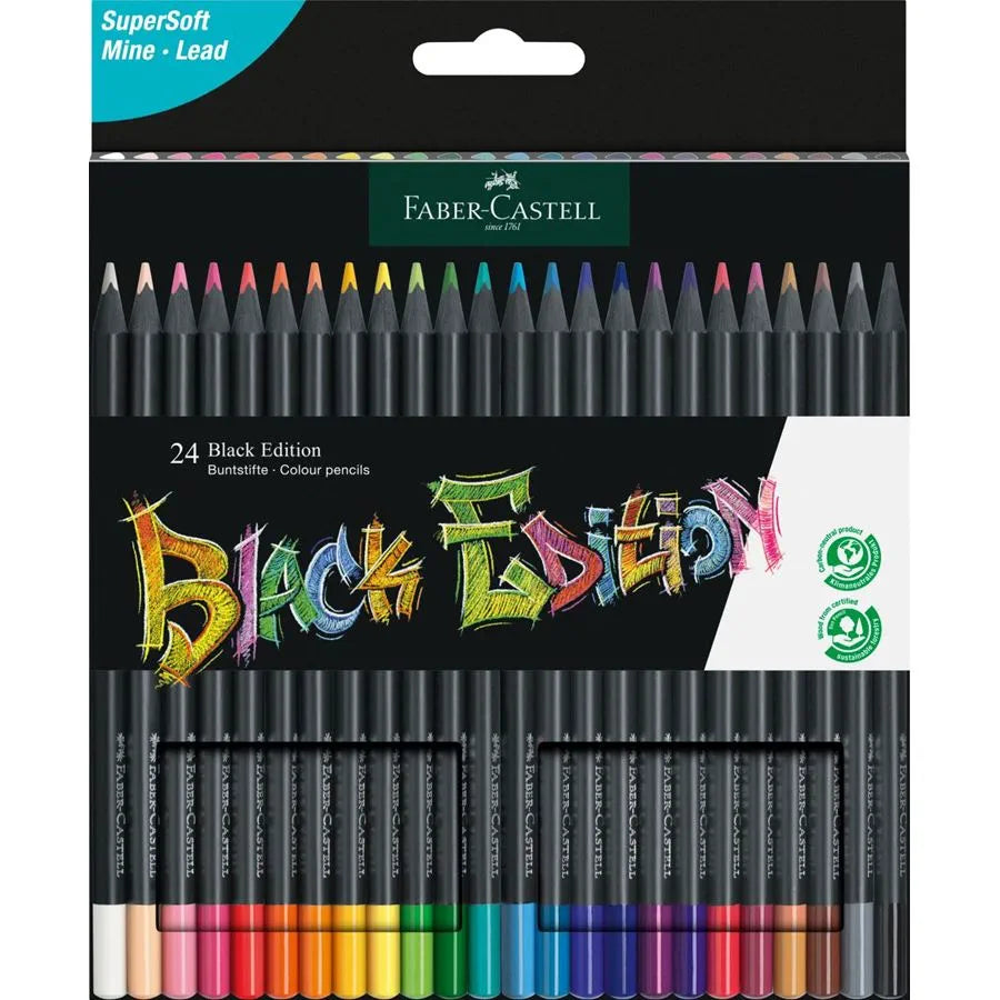 Faber-Castell Black Edition Colour Pencils Cardboard Box Of 24