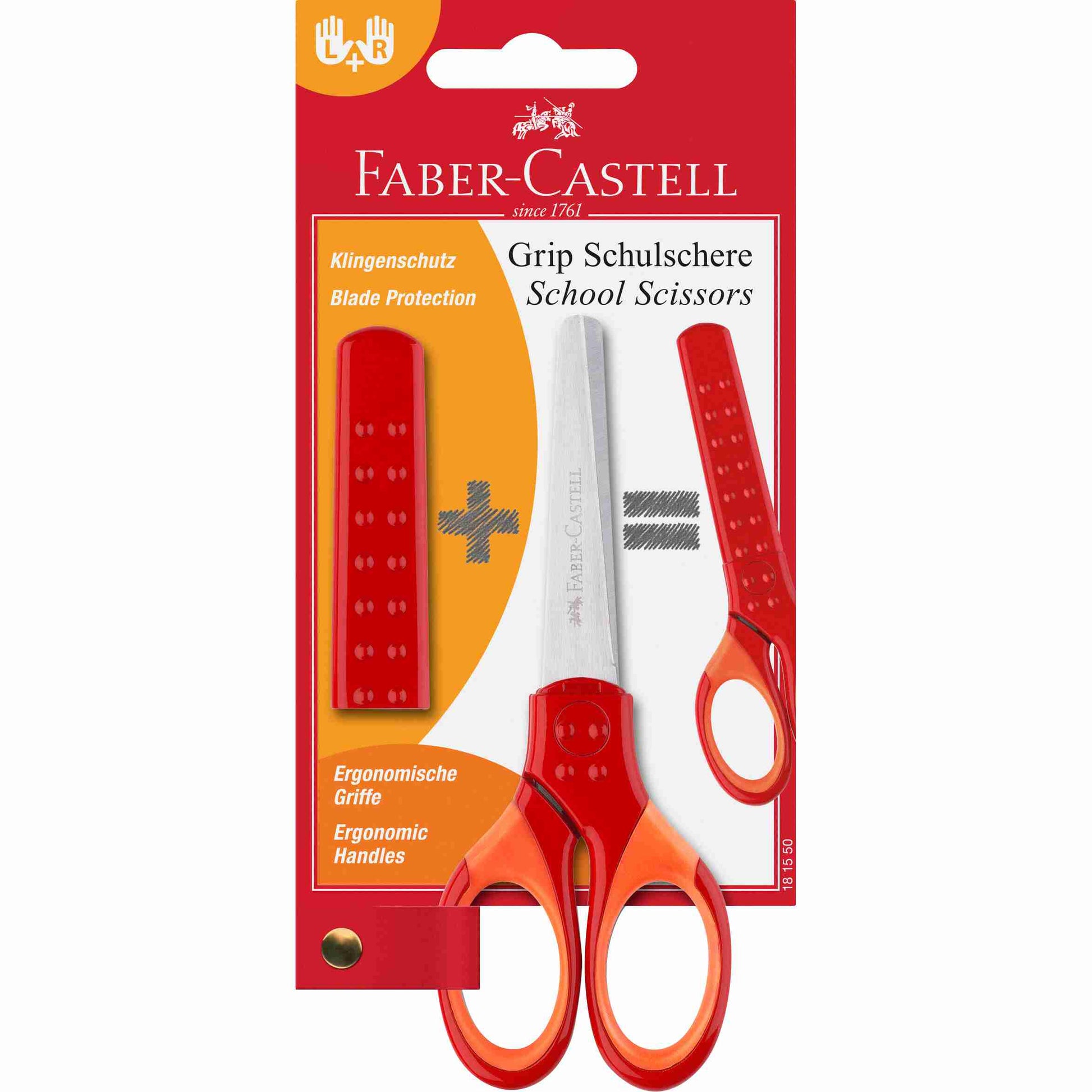 Faber-Castell School Scissors - Red & Orange