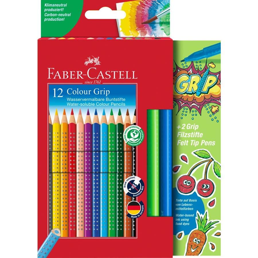 Faber-Castell Colour Grip Colour Pencils Cardboard Wallet Of 14 pieces