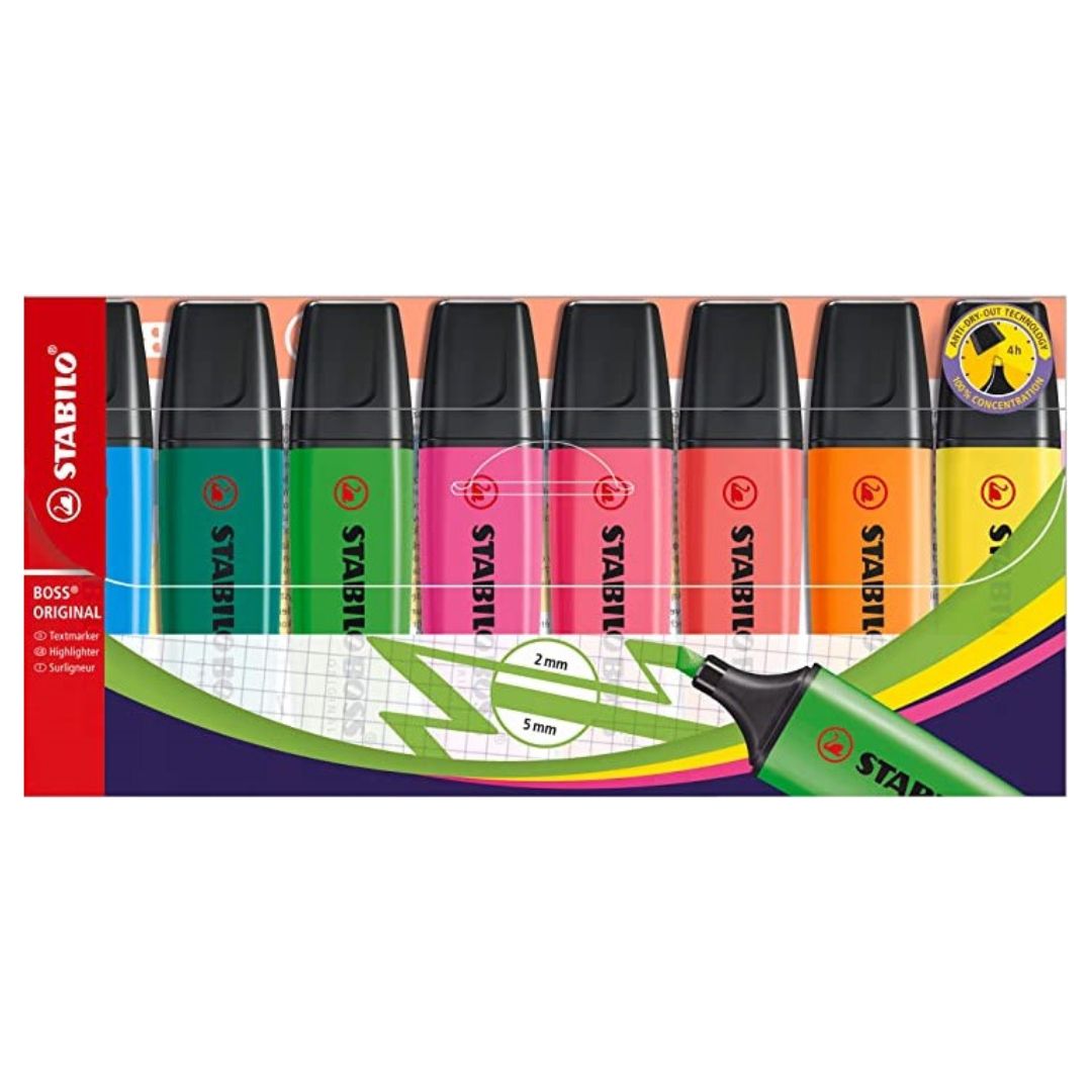 Stabilo Boss Highlighters Pack of 8 - Original