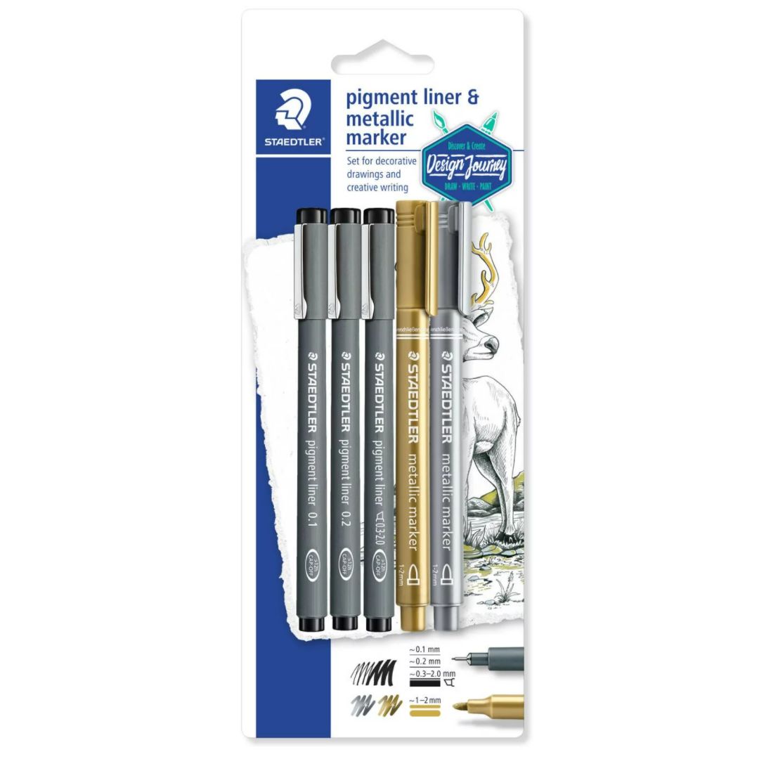 Staedtler Pigment Liner & Metallic Marker Set