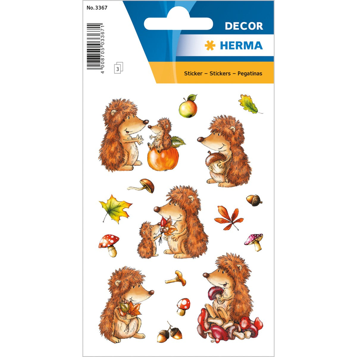 Herma Hedgehog Stickers - 3 sheets