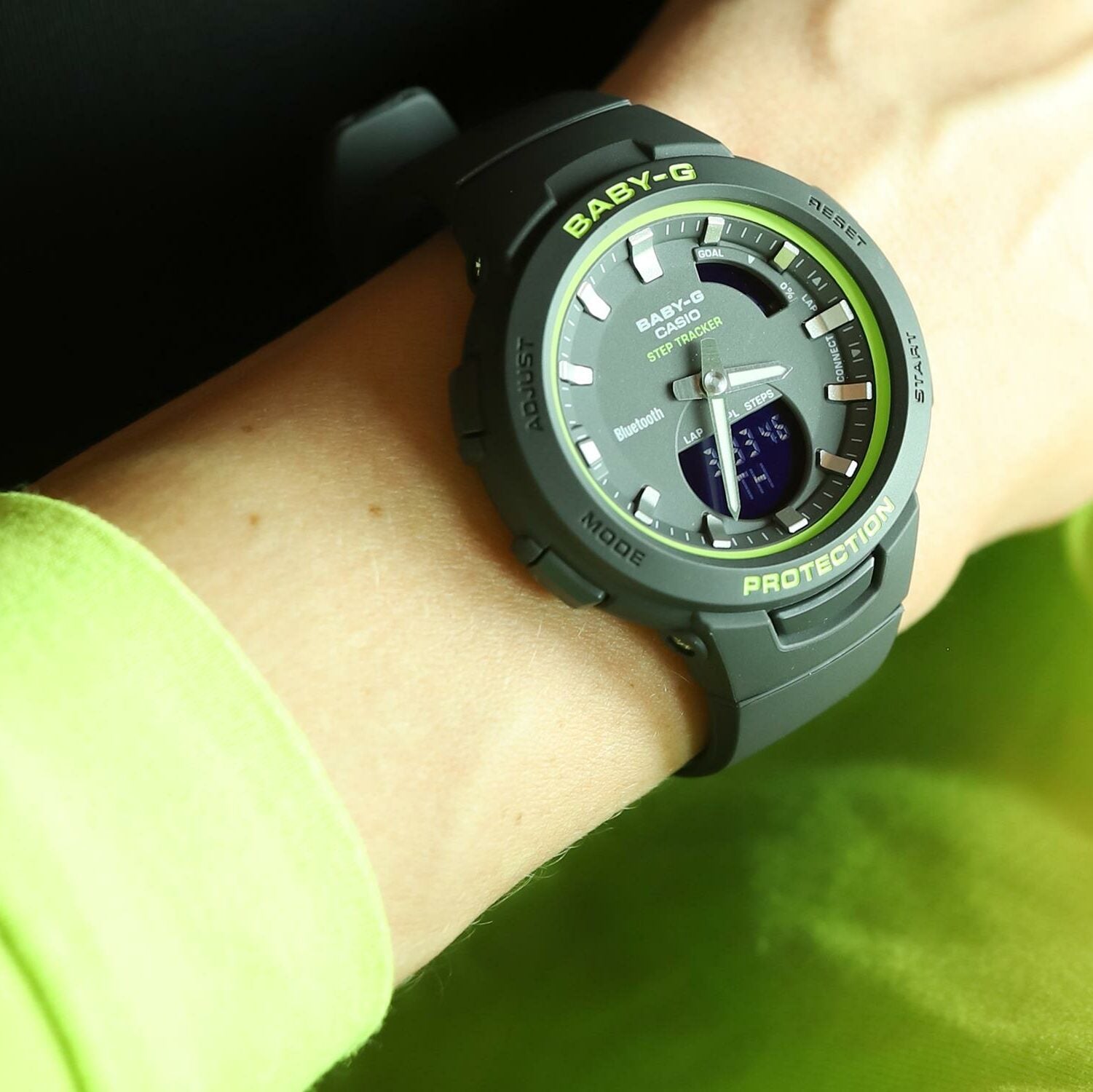 Casio Baby-G Step Tracker Watch - Black & Green