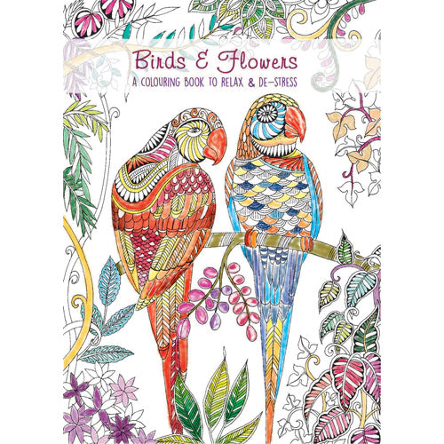 Birds And Flowers Relaxing Colouring Book