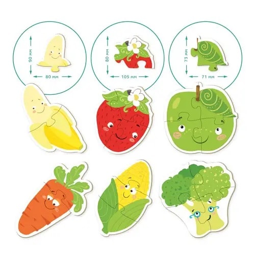 Dodo - Puzzle game 2-3-4 pieces - Vegetable &amp; Fruit