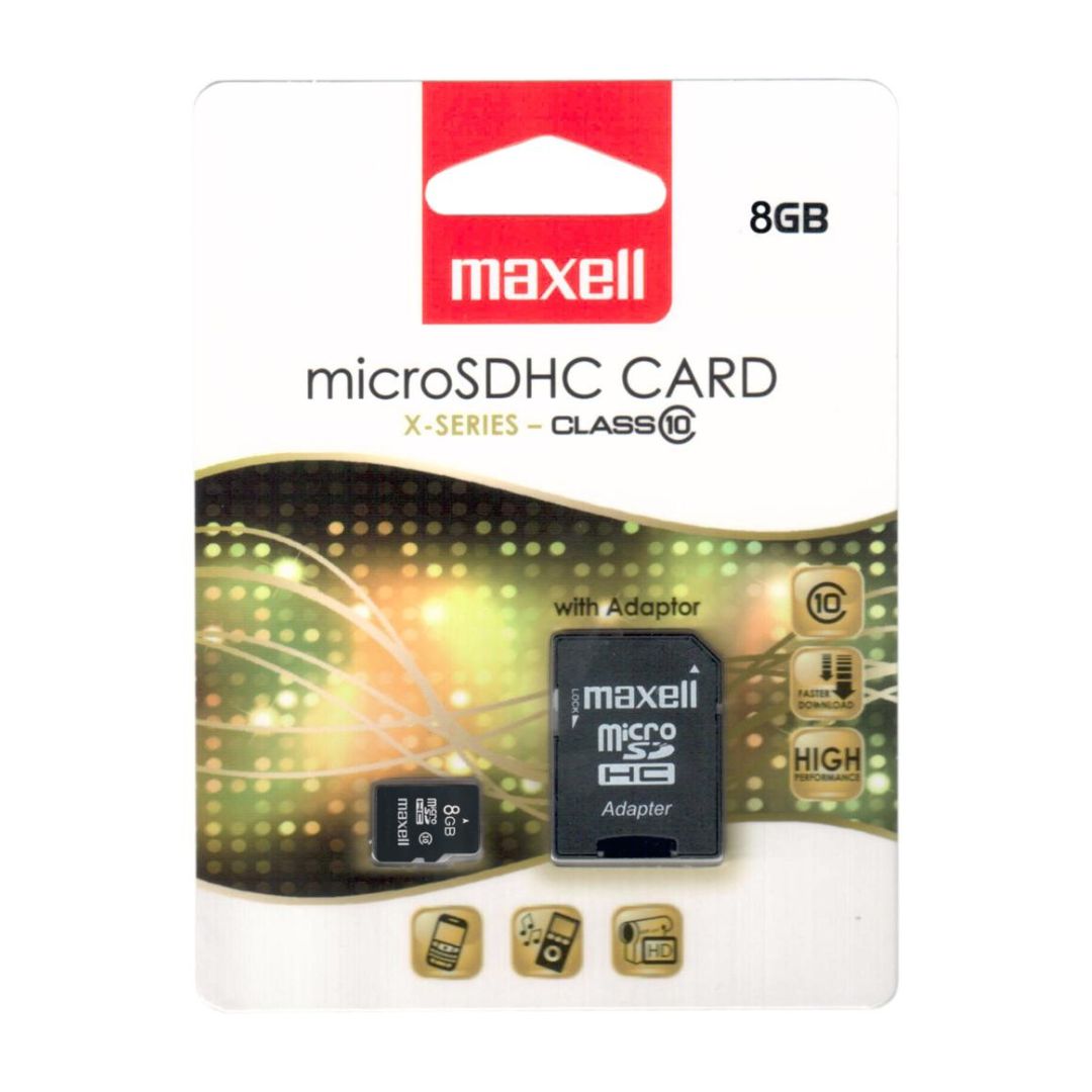 Maxell MicroSDHC Card + Adapter - 8GB