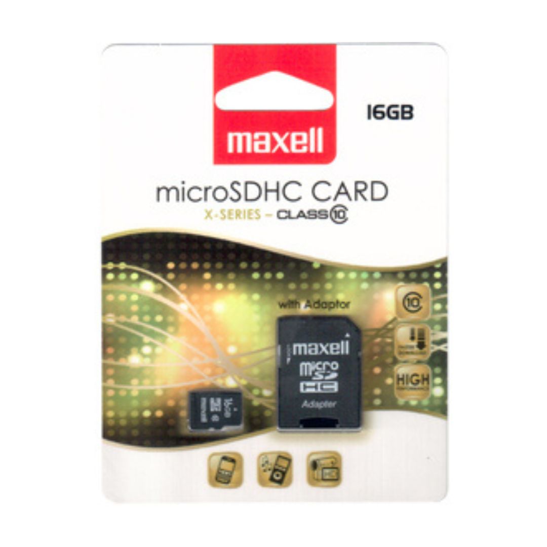 Maxell MicroSDHC CL10 + Adapte - 16GB