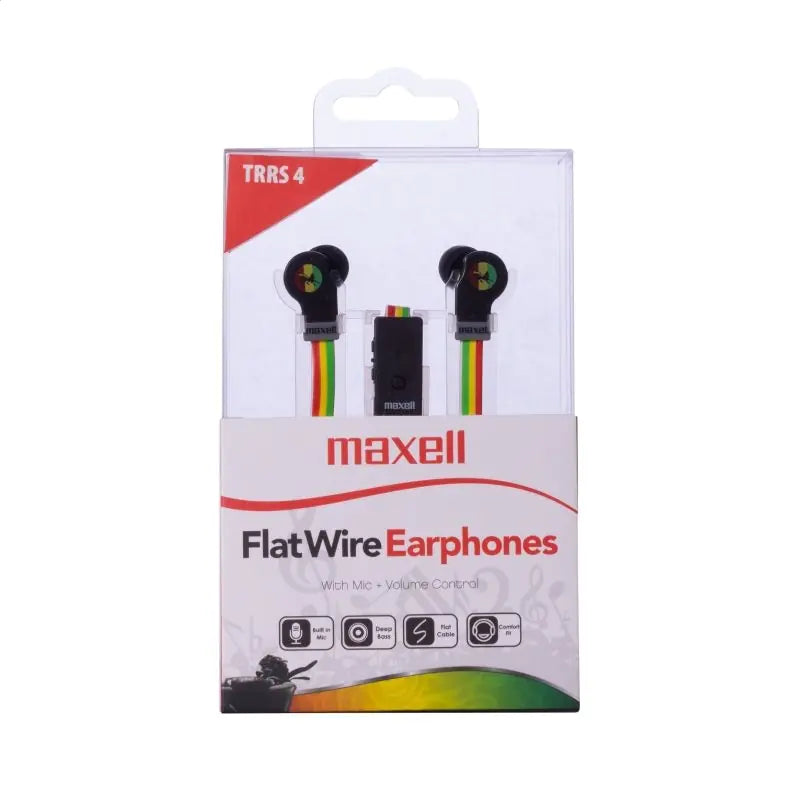 Maxell Flat Wire RASTA Earphones