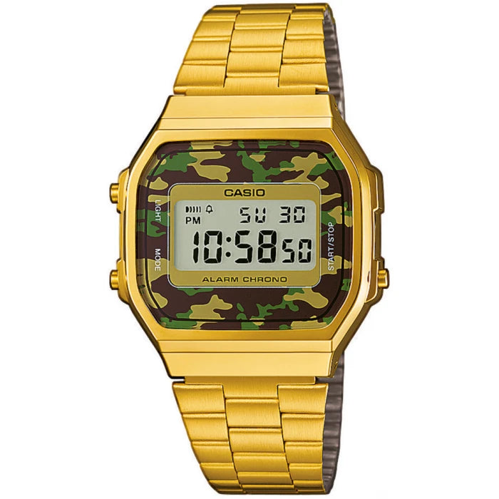 Casio Vintage Digital Camo Gold Watch