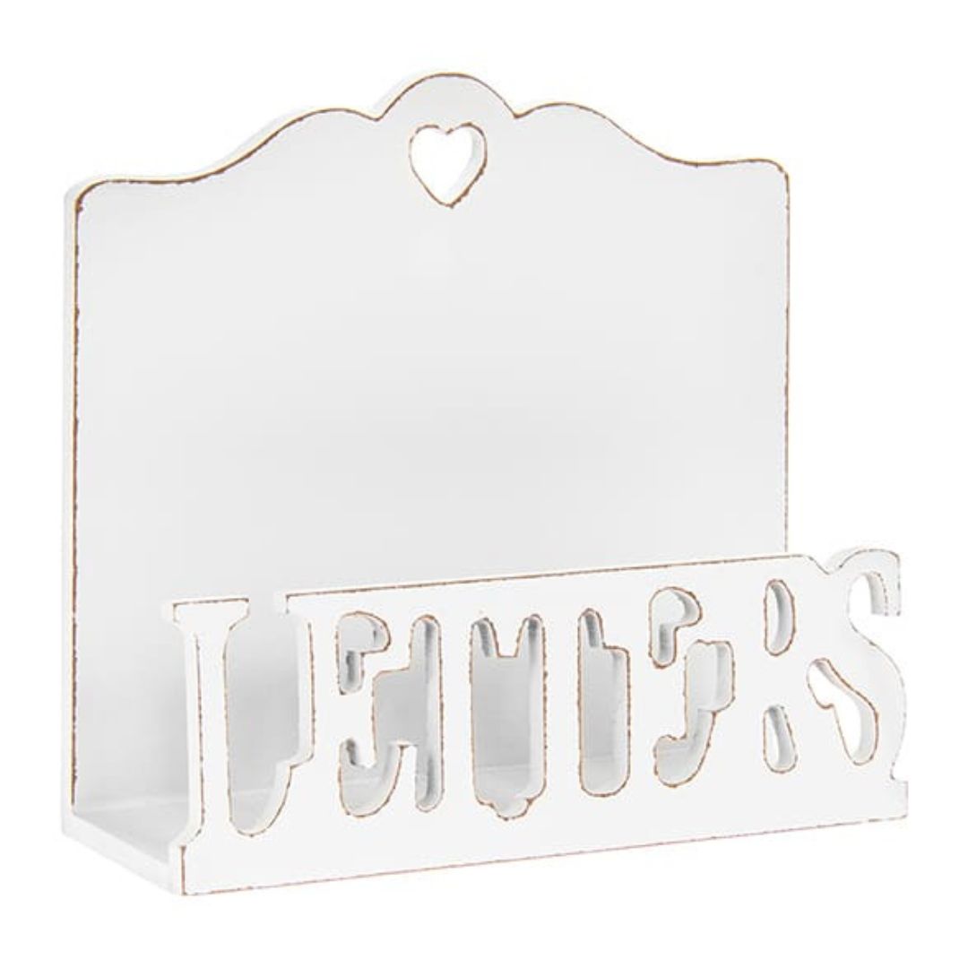 Wooden Letter Rack White - 16cm x 13cm