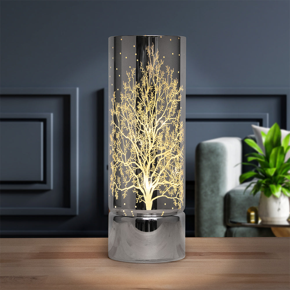 Silver Tree Lamp 26cm