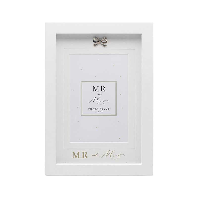 White Wooden Frame Mr & Mrs - 13 x18 cm (5"x7")