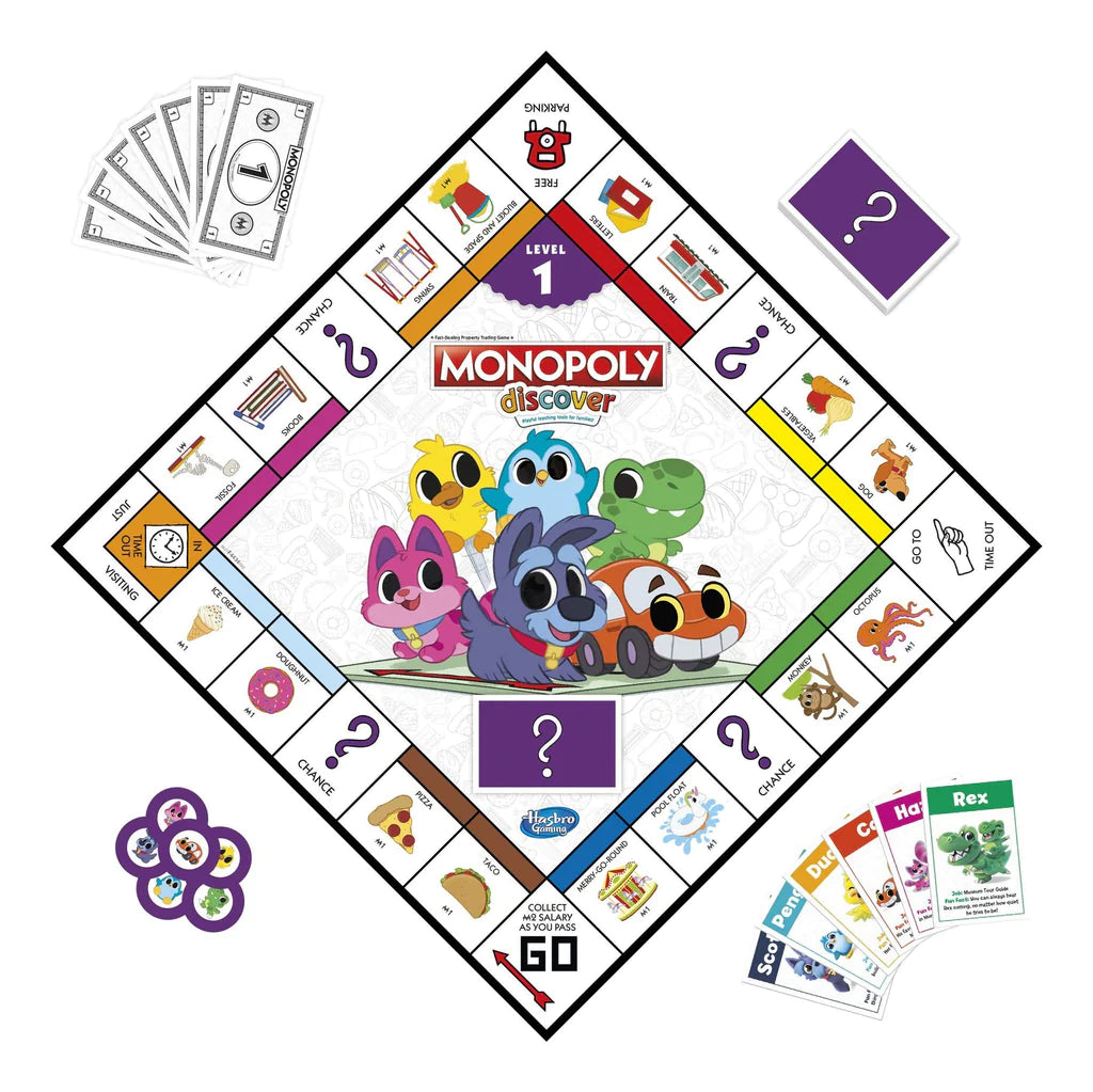 Hasbro - My First Monopoly 2-Sided Board Game for Kids