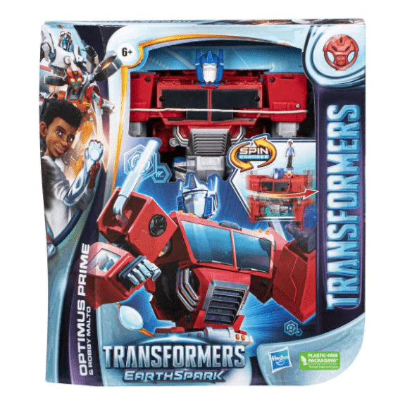 Transformers: EarthSpark Spin Changer Optimus Prime & Robby Malto