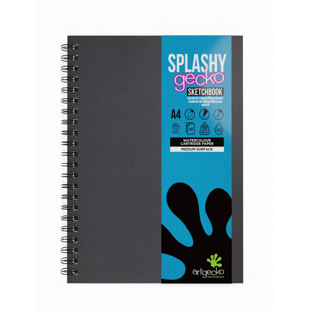 Artgecko A4 Splashy Spiral Watercolour Sketchbook 300g