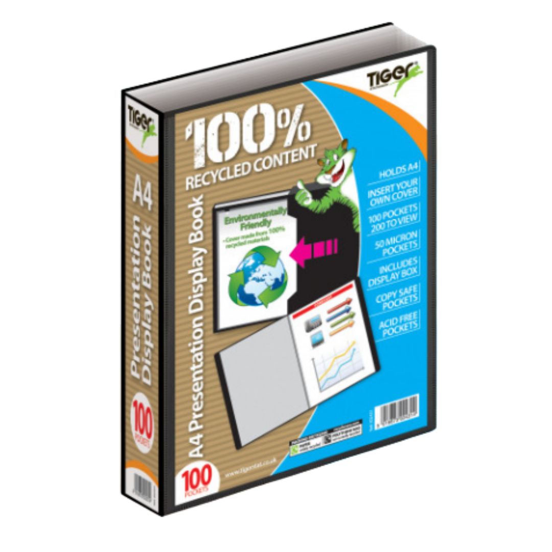 A4 Tiger Presentation Display Book 100 Pocket