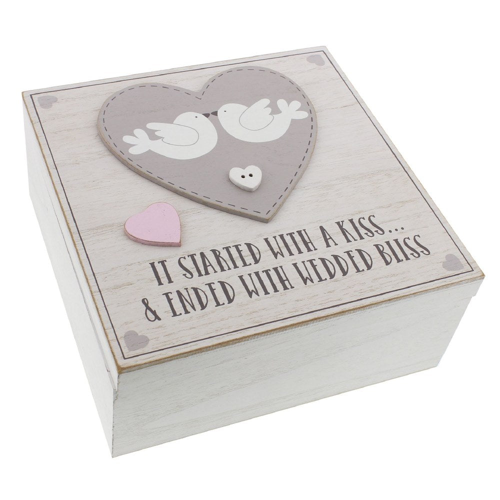 Love Story Keepsake Box - It Started With A Kiss (23x 23cm)