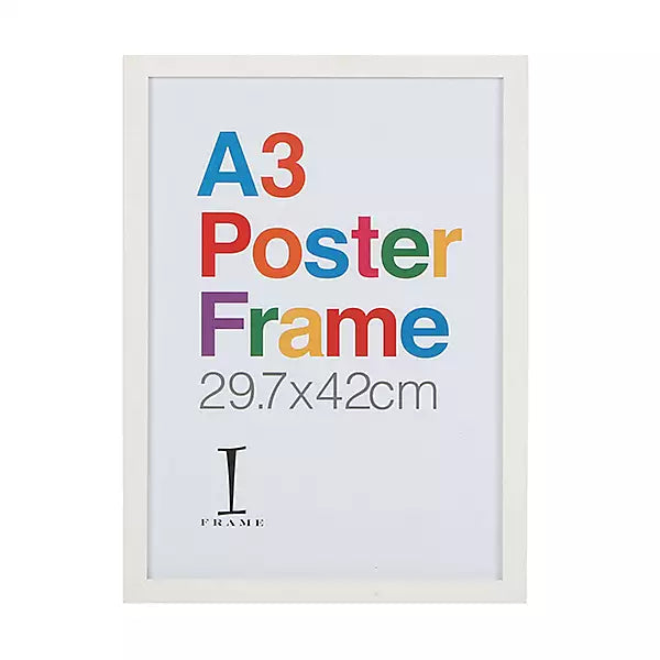 A3 Wooden White Poster Frame