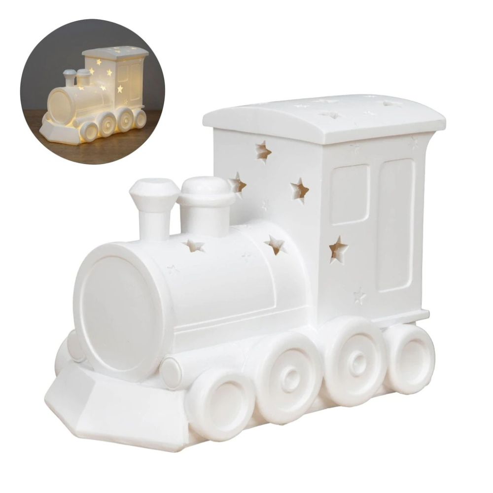 Choo Choo Train Night Light - Light Up Ceramic Train Ornament For Baby