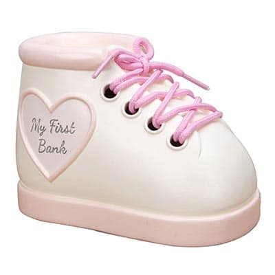 ‘My First Bank’ Boot Money Box - Pink