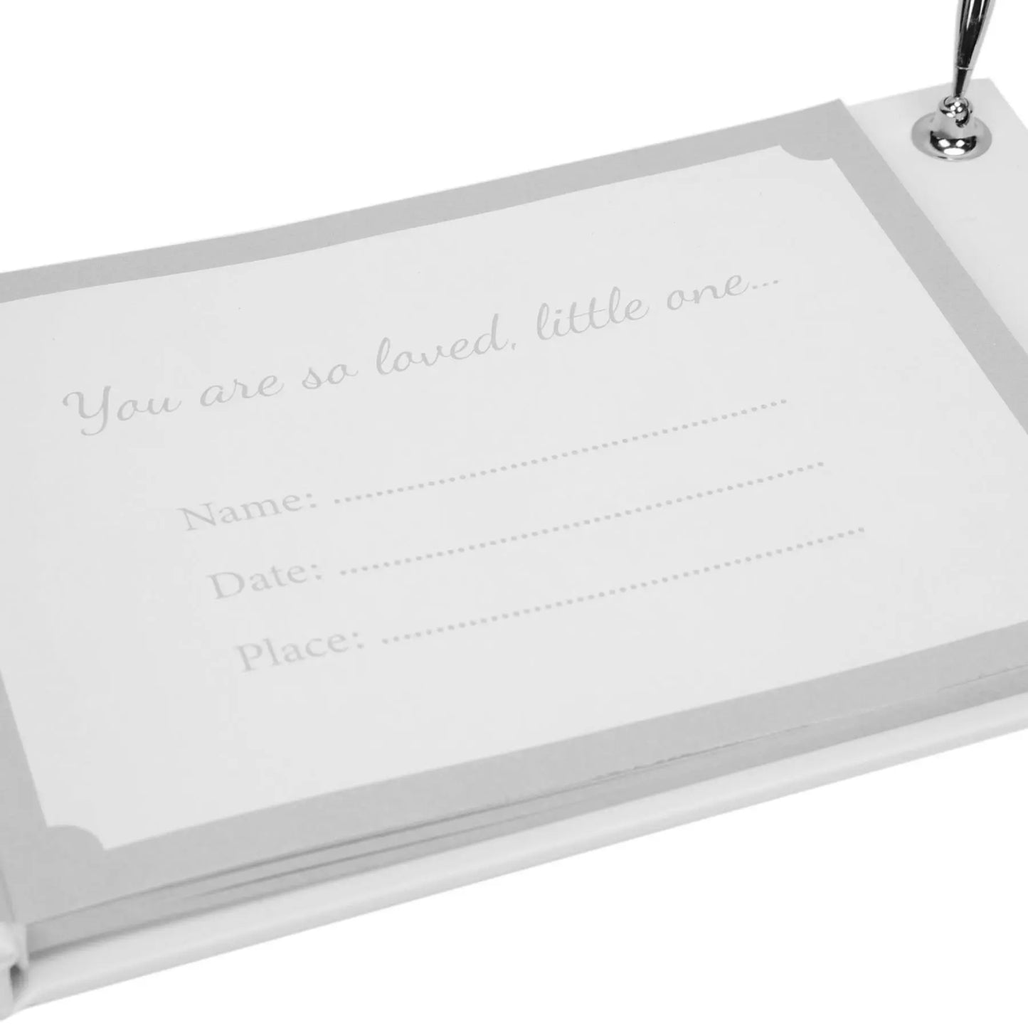 Baby Shower / Christening Guest Book and Pen Set - White