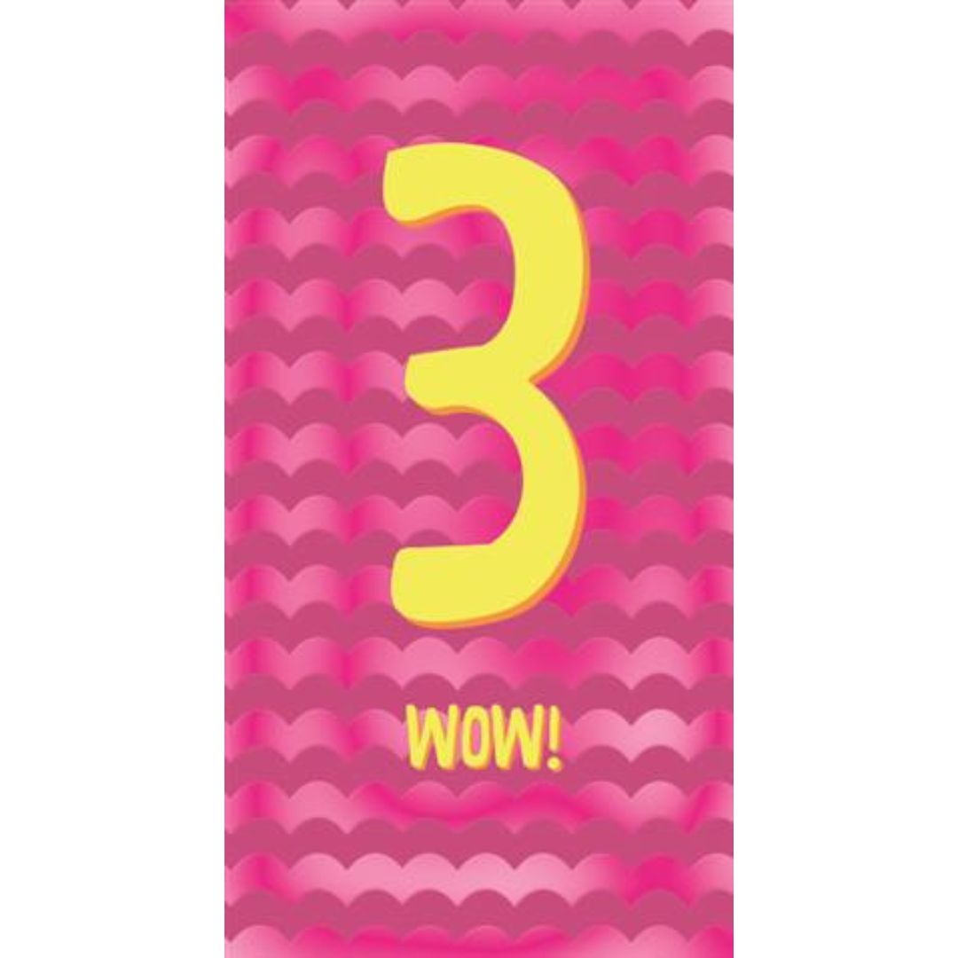 3 Wow!' Greeting Card