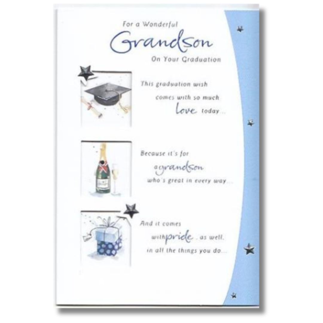 For A Wonderful Grandson On Your Graduation' Greeting Card