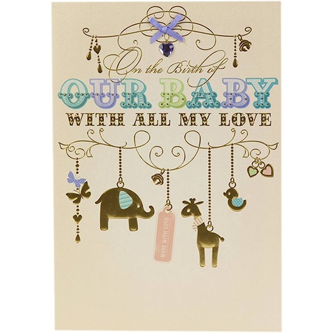 On The Birth Of Our Baby With All My Love' Greeting Card