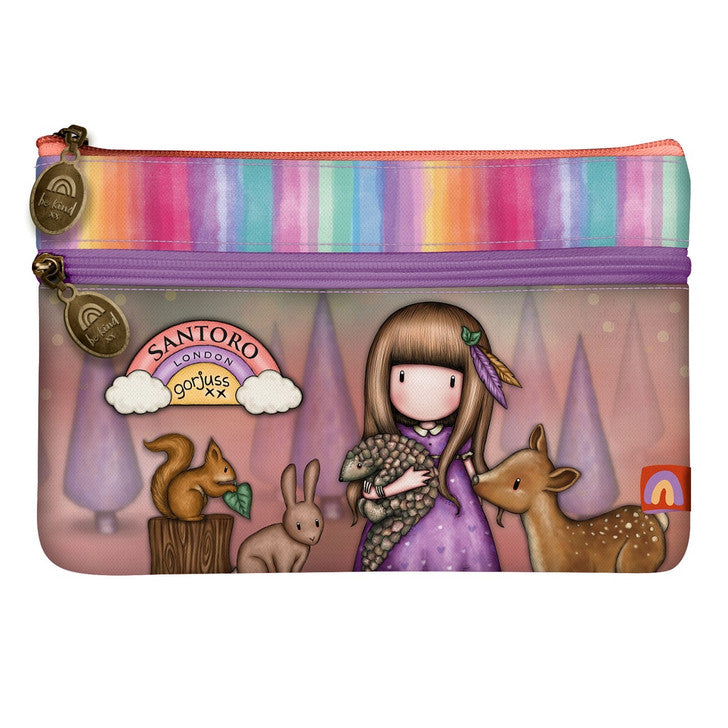 Santoro Gorjuss Flat Pencil Case with Pocket Be Kind To All Creatures