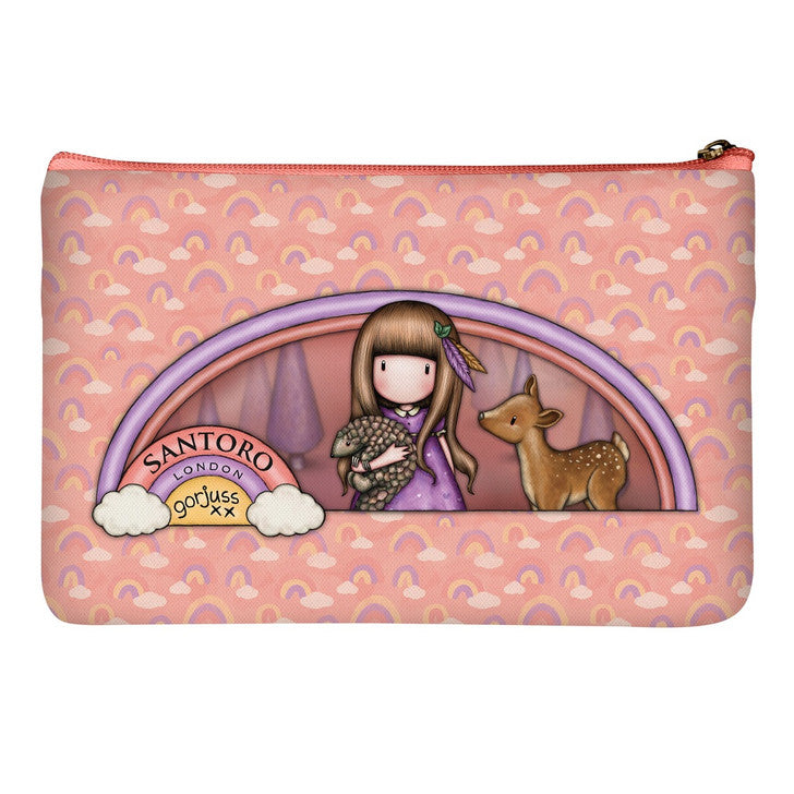Santoro Gorjuss Flat Pencil Case with Pocket Be Kind To All Creatures