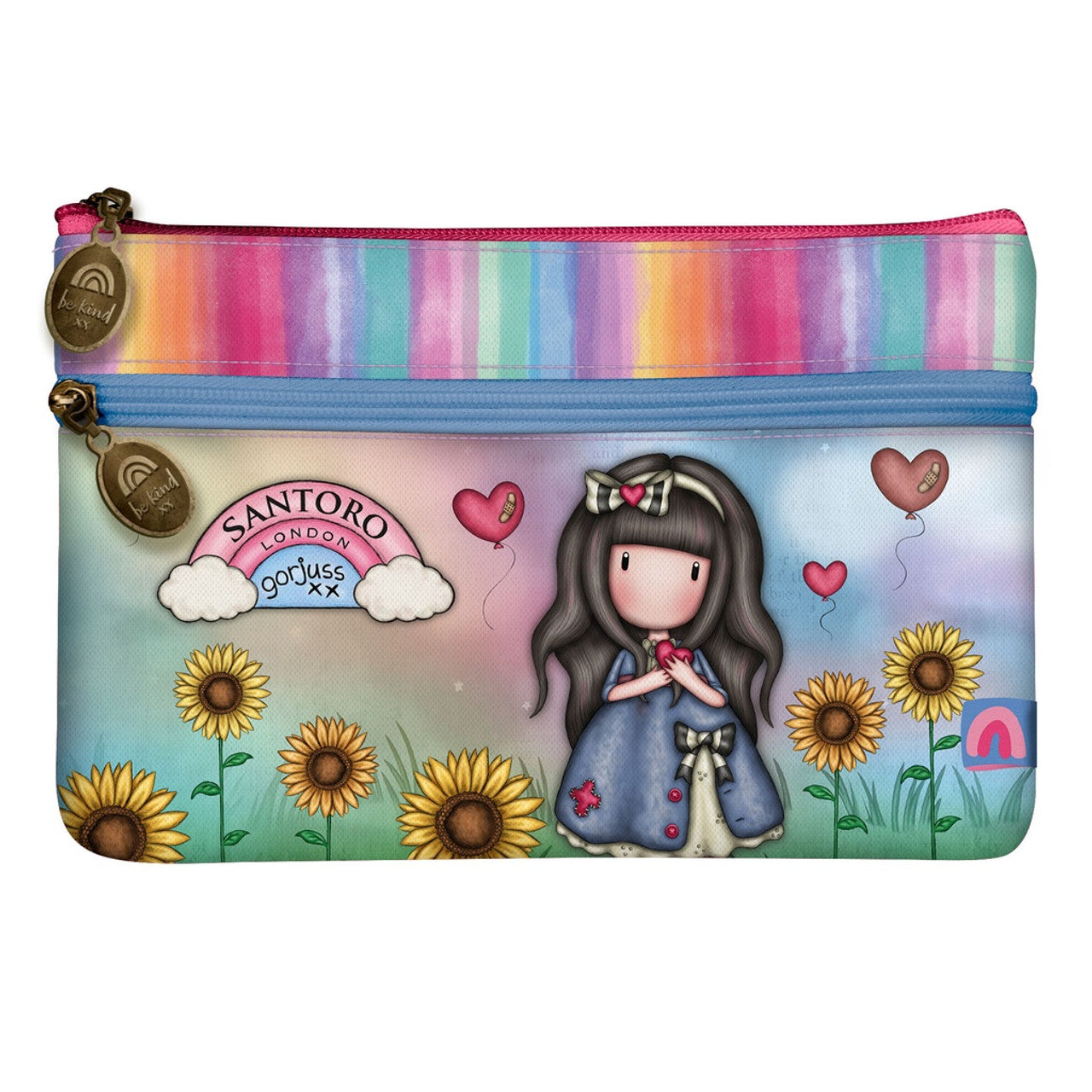 Santoro Gorjuss Flat Pencil Case with Pocket Be Kind To Yourself