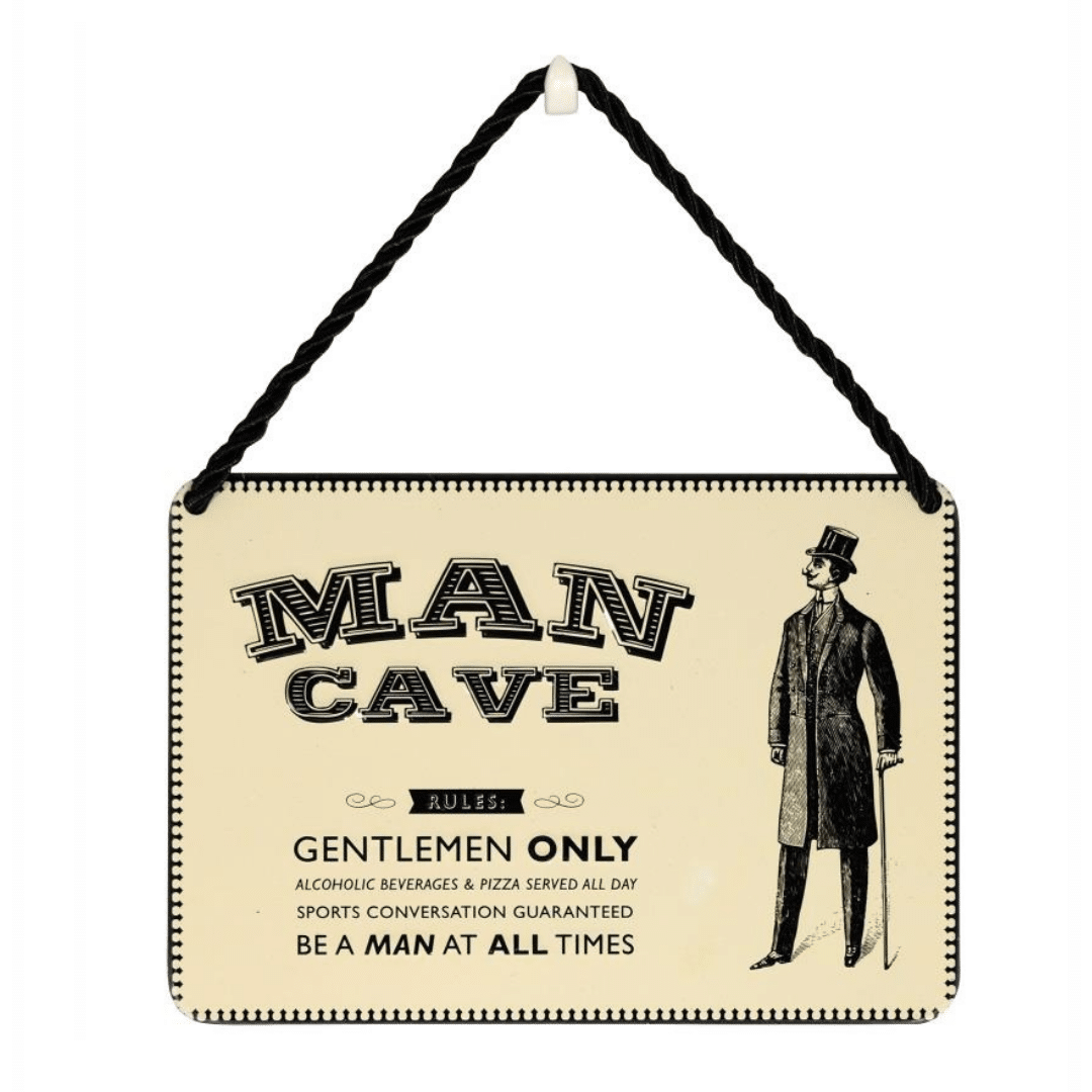 Hang-Ups! Hanging Tin Plaques 11.5 x 16.5cm - Man Cave