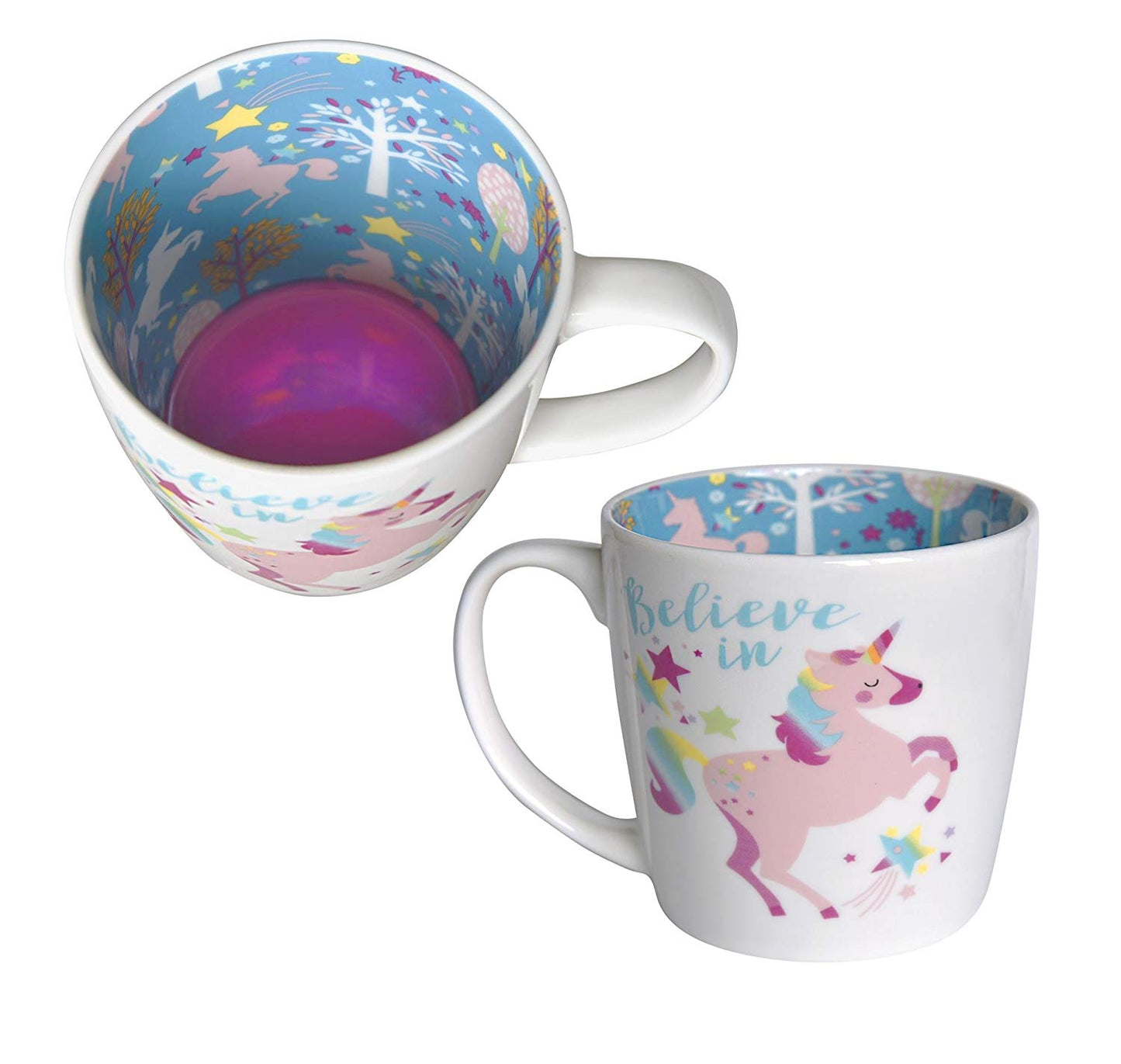 Inside Out Ceramic Mug with Gift Box -Believe in Unicorns