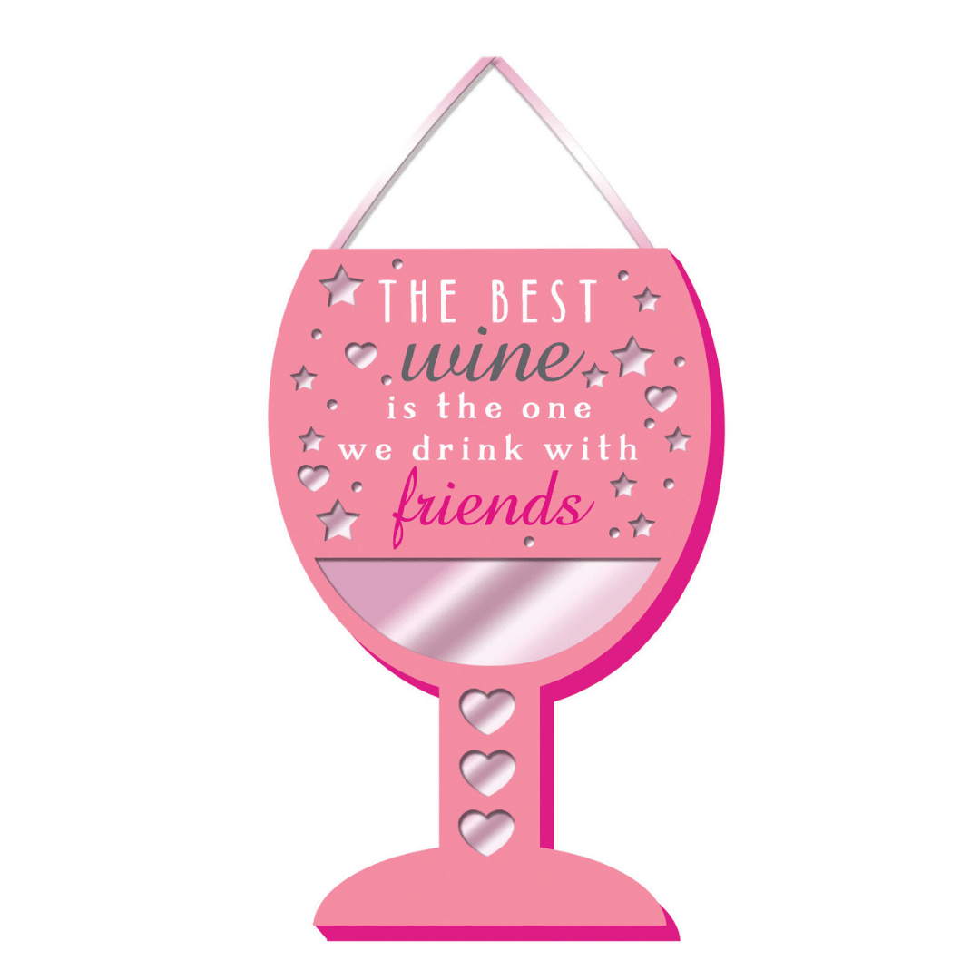 More Than Words Mirror Plaque 13.5 x 9cm - Wine & Friends