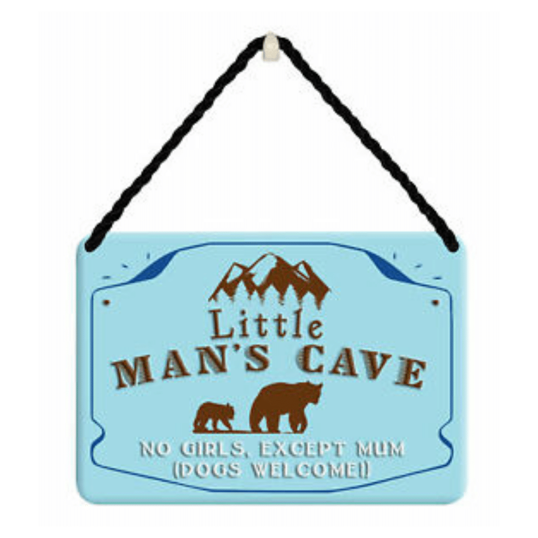 Hang-Ups! Hanging Tin Plaques 11.5 x 16.5cm - Little Man's Cave