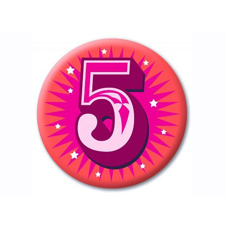 Number Badge ? 5 Pink