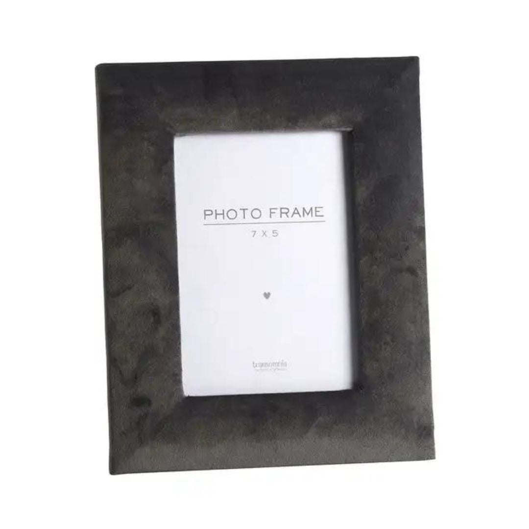 Dark Grey Velvet Photo Frame - 10 x15cm (4"x6")