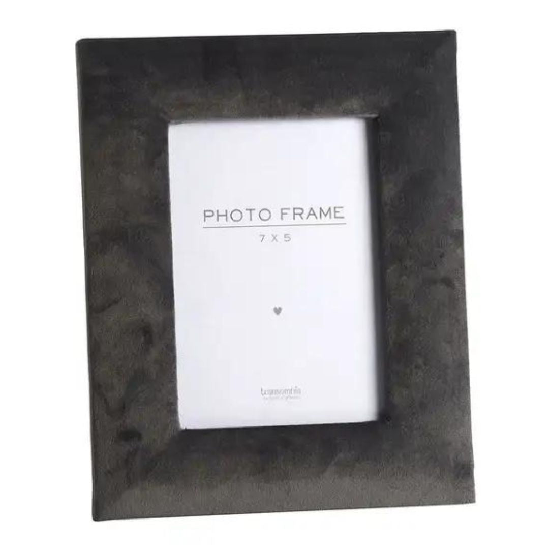 Charcoal Grey Velvet Photo Frame - 10 x15cm (4"x6")