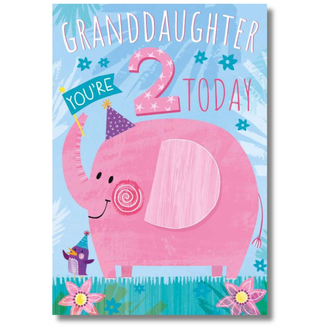 Granddaughter You're 2 Today' Greeting Card