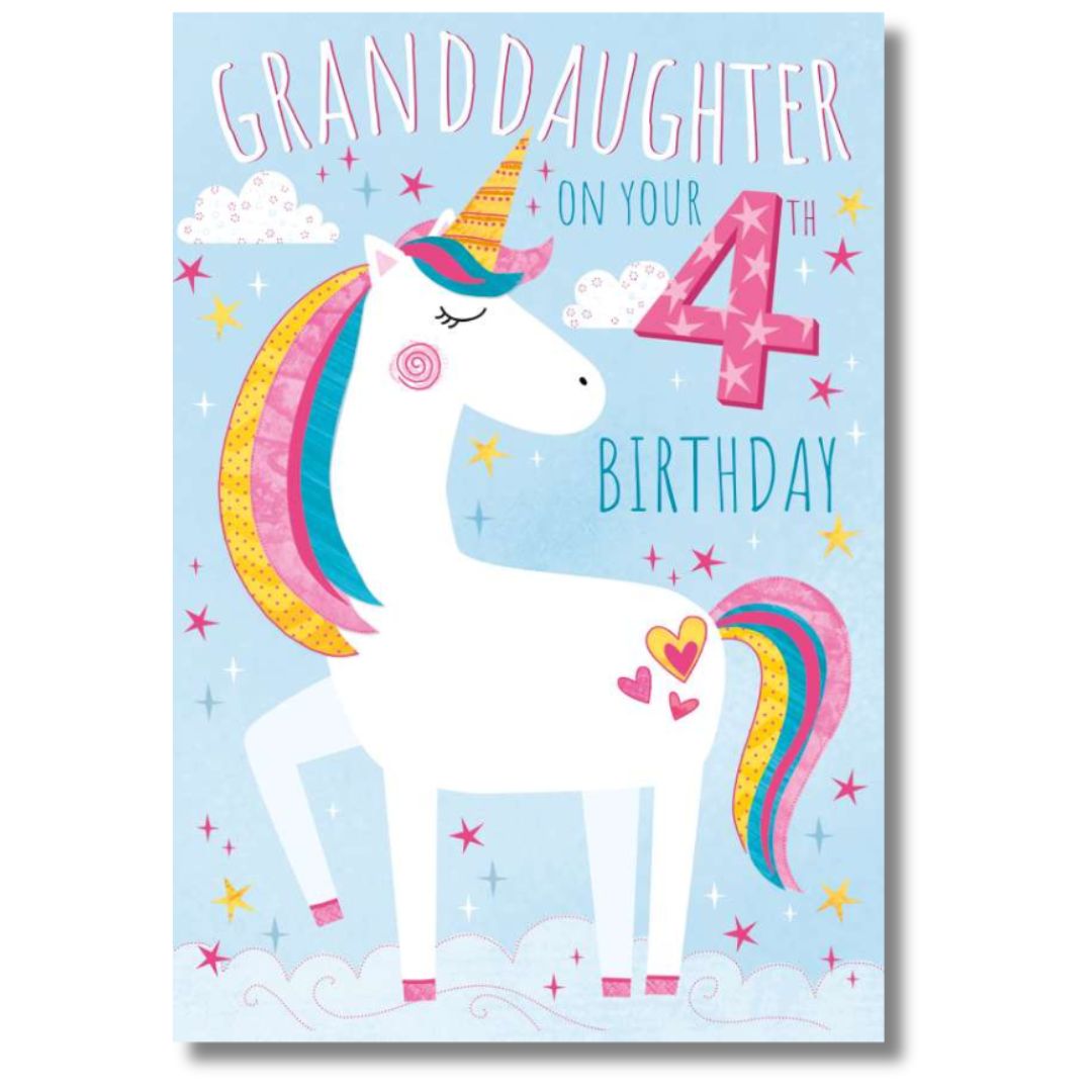 Grandaughter On Your 4th Birthday' - Unicorn