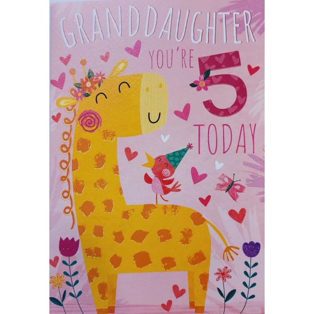 Granddaughter You're 5 Today' Greeting Card