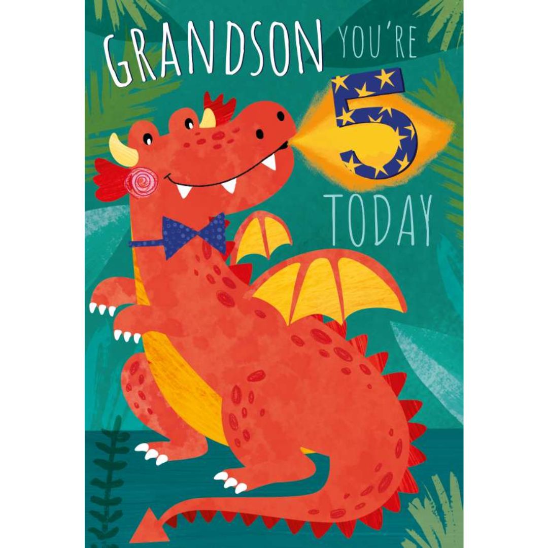 Grandson You're 5 Today' Greeting Card