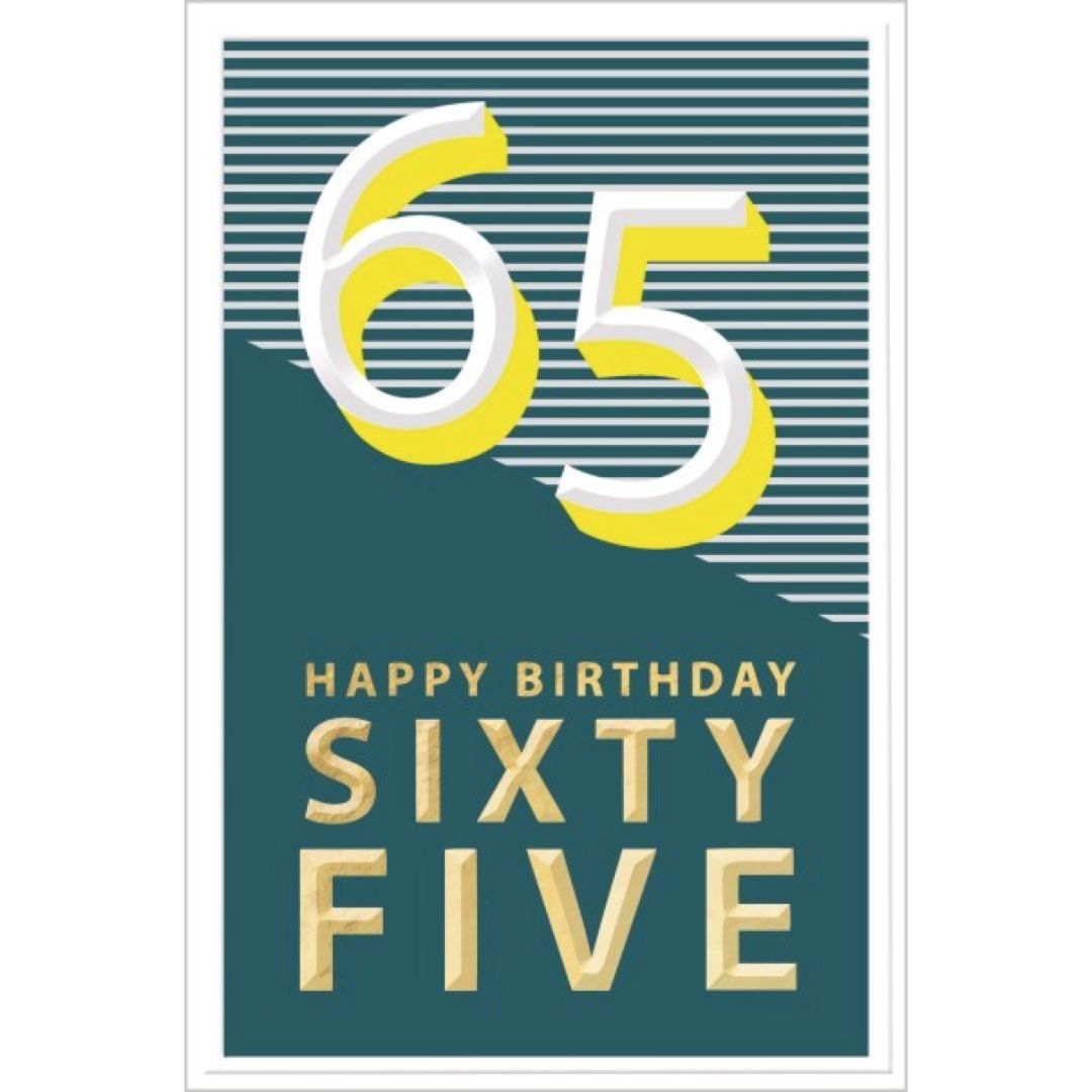 Happy Birthday 65' Greeting Card