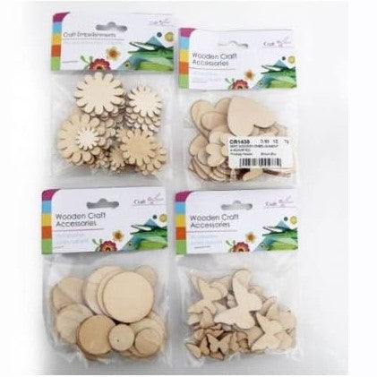 Craft Wooden Shapes Assortment x1packet