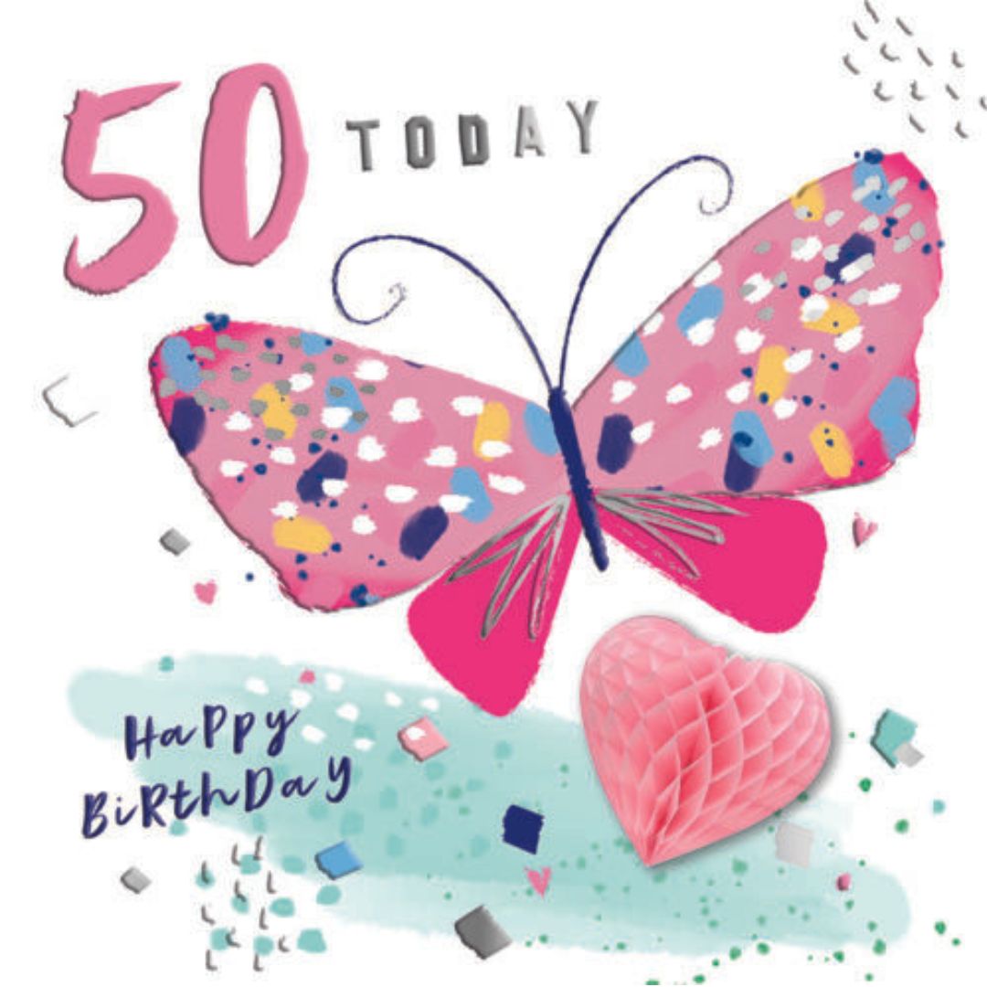 50 Today Happy Birthday' Fold out Greeting Card