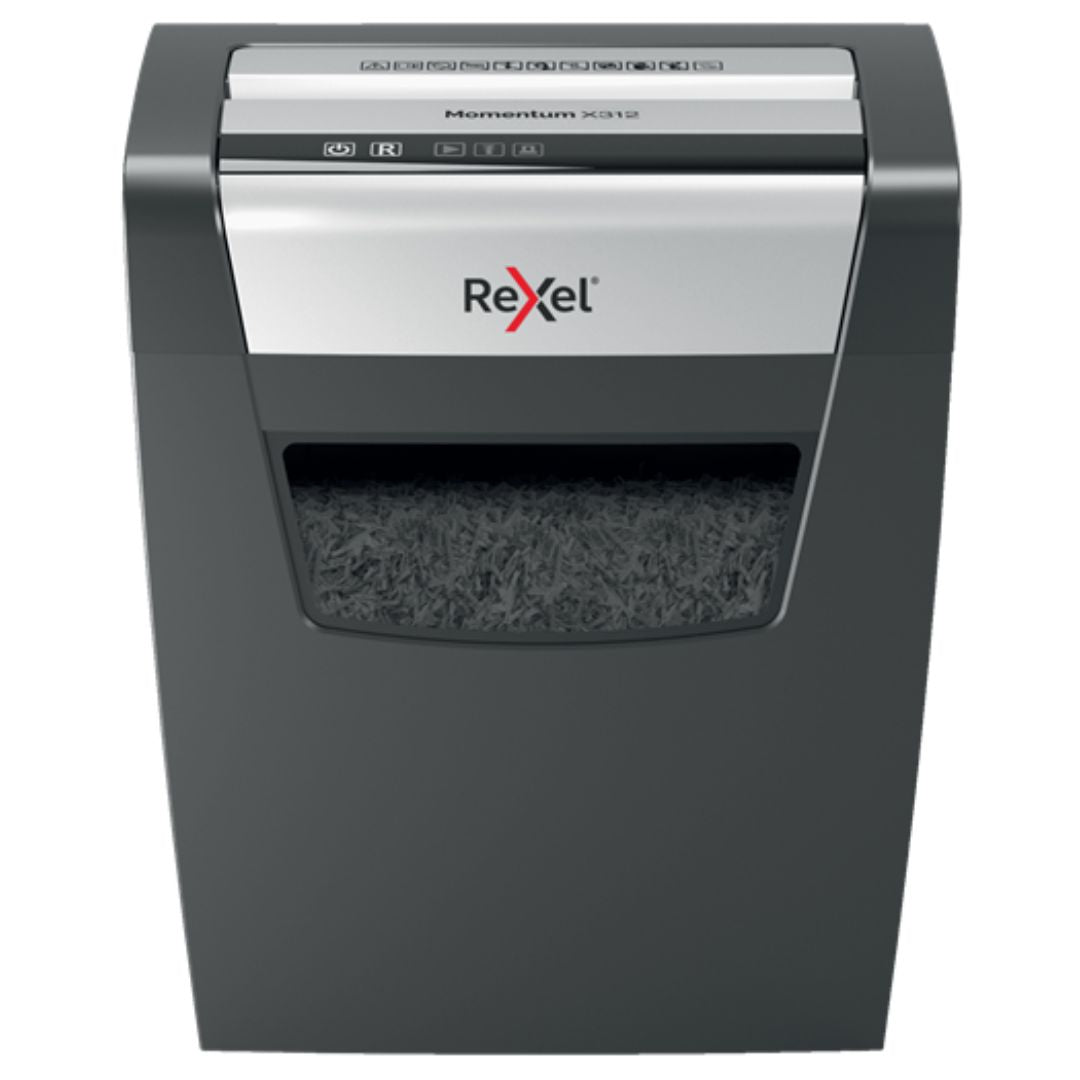 Rexel Momentum Paper Shredder X312 Cross Cut Shreds 12 Sheets 23L