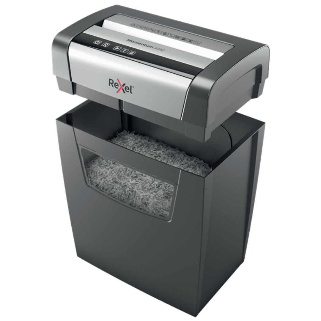 Rexel Momentum Paper Shredder X312 Cross Cut Shreds 12 Sheets 23L