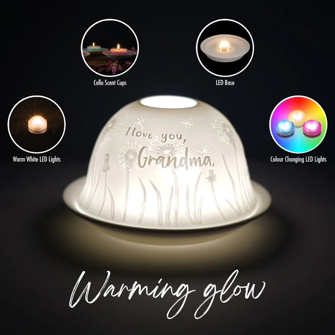 Cello Porcelain Tealight Dome - I love You Grandma