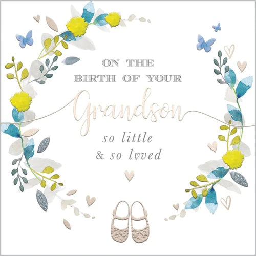 On The Birth Of Your Grandson So Little & So Loved' Greeting Card